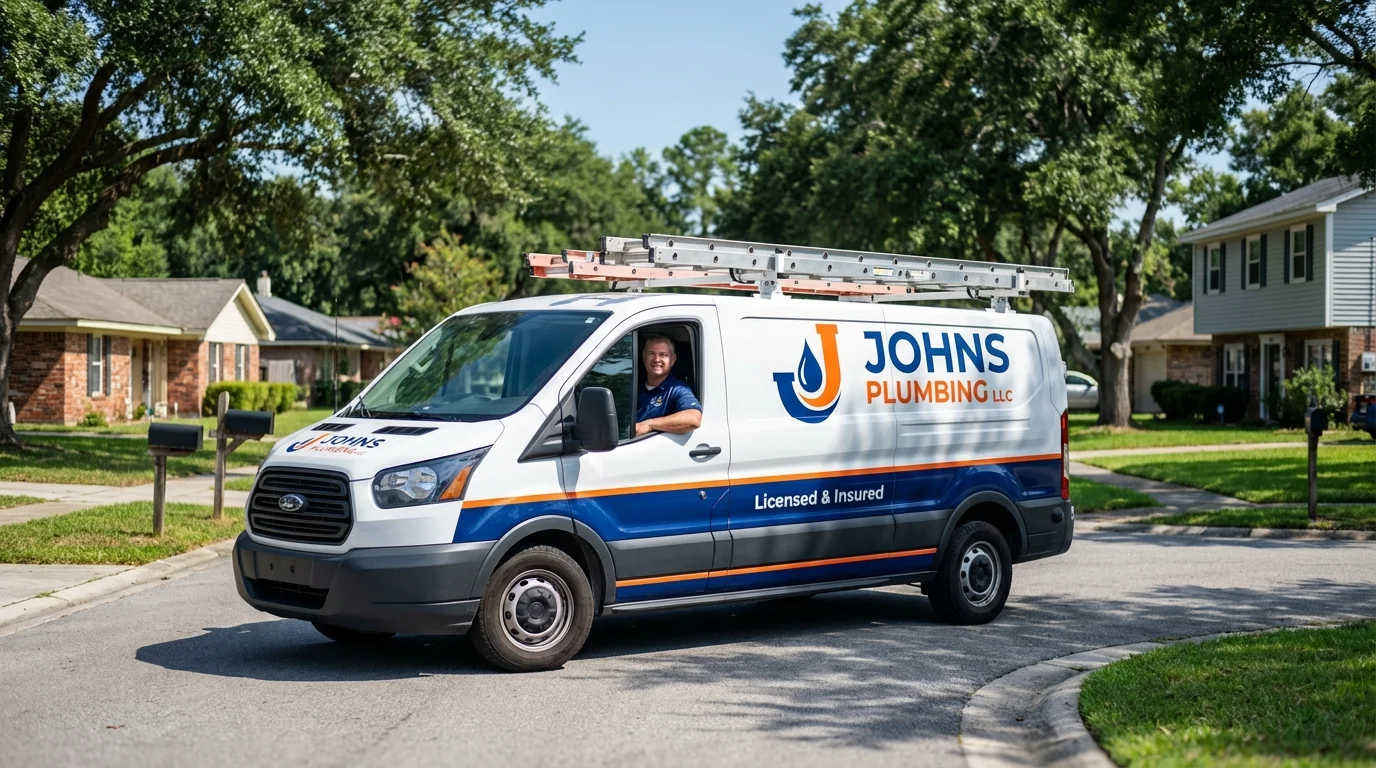 Johns Plumbing LLC service van in Tribes Hill, NY