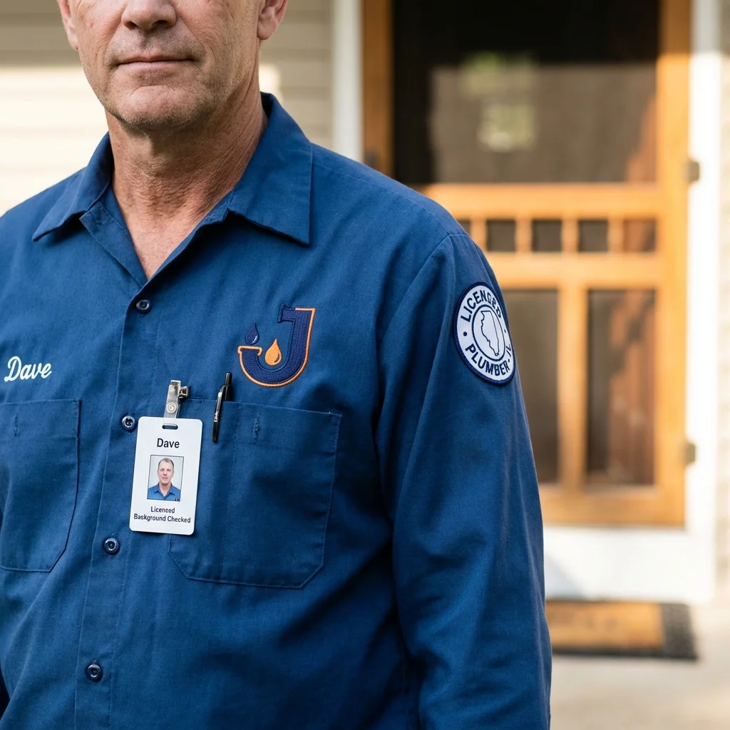 Licensed plumber showing ID badge in Tribes Hill, NY