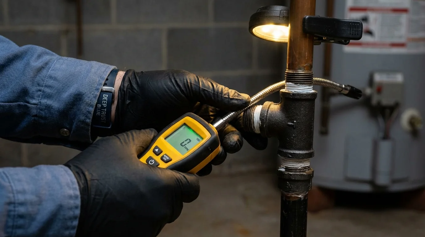 Gas leak detection with electronic sniffer by Johns Plumbing LLC in Tribes Hill