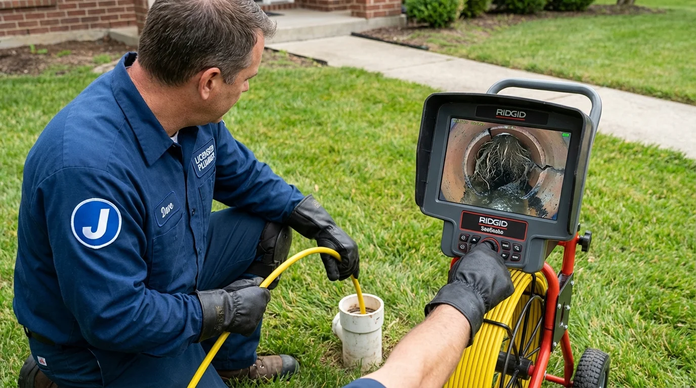 Sewer camera inspection being performed by Johns Plumbing LLC in Tribes Hill